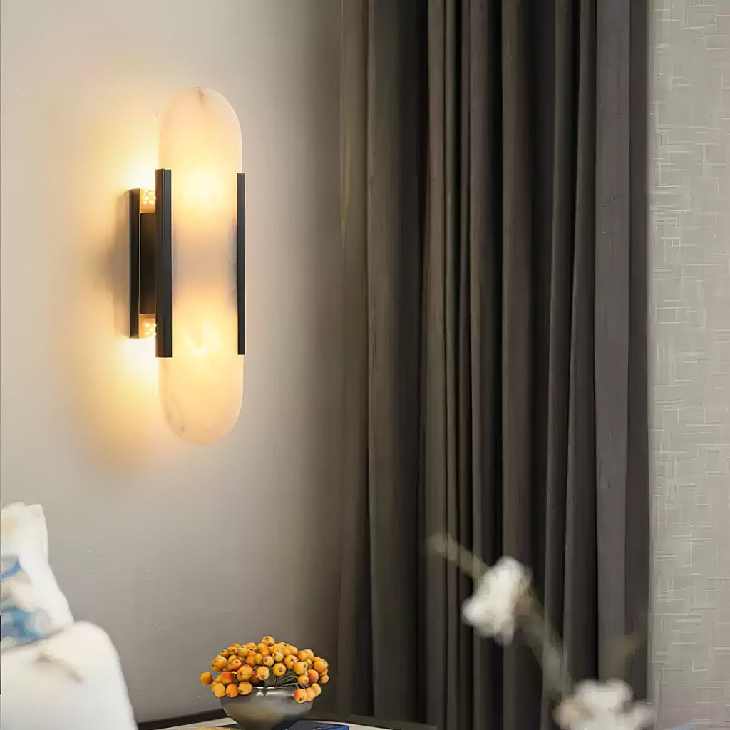 Lunara | Lámpara de pared de alabastro de lujo con luz cálida