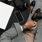 Röd sandelträ- och metallarmband, naturlig design