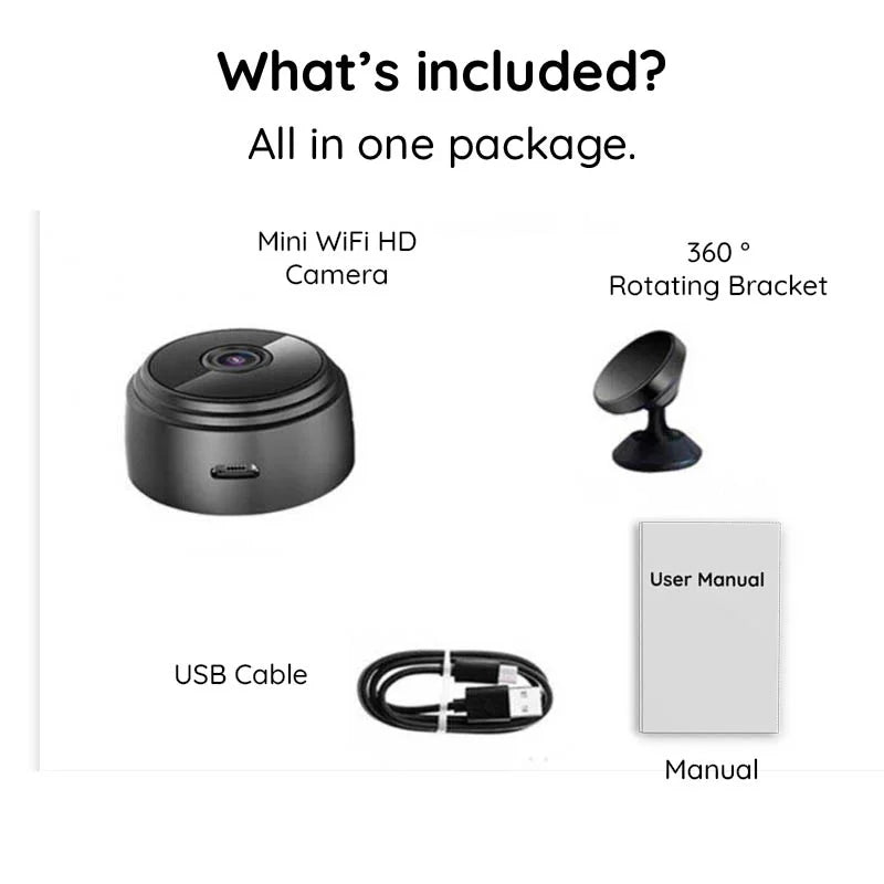 Intelligent HD Mini Security Camera For Around Clock Remote Monitoring And Night Vision