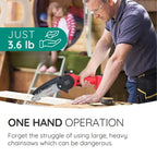 Kompakti parannettu akkukäyttöinen moottorisaha