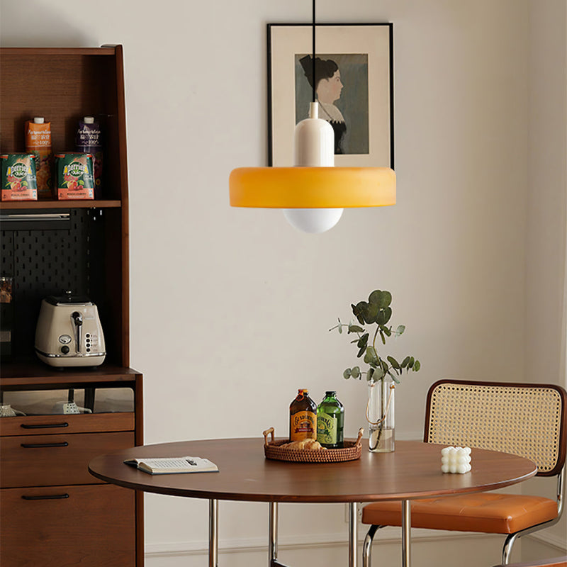 Lámpara colgante de vidrio Liora Bauhaus con ajuste de altura