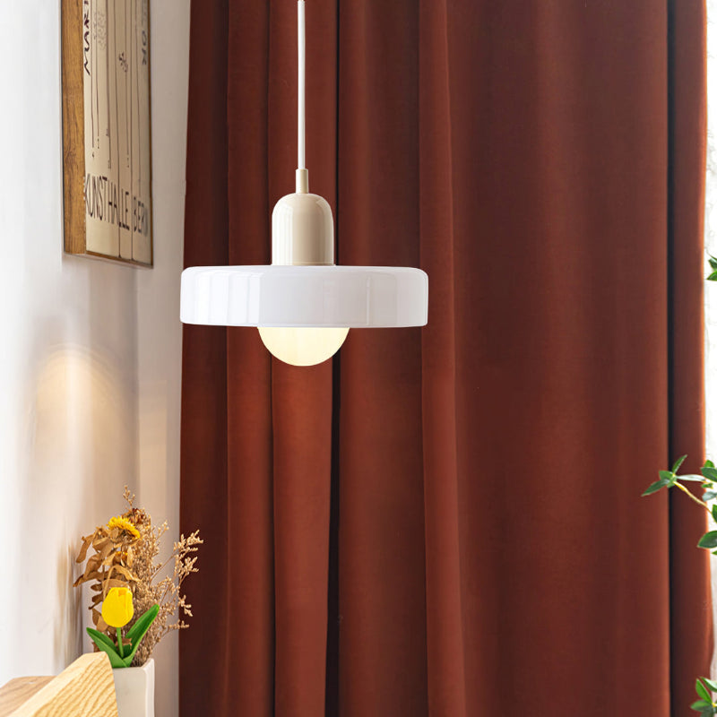 Lámpara colgante de vidrio Liora Bauhaus con ajuste de altura