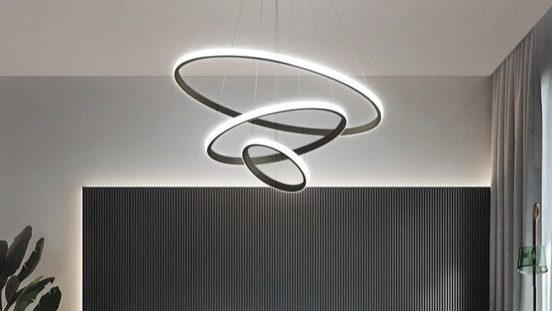 Virell Lampu Gantung LED Spiral Lampu Siling Moden Dengan Cincin Bulat