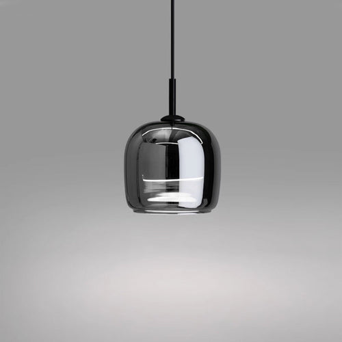 Siyah Minimal Tarzda Füme Camlı Noir Sarkıt Lamba