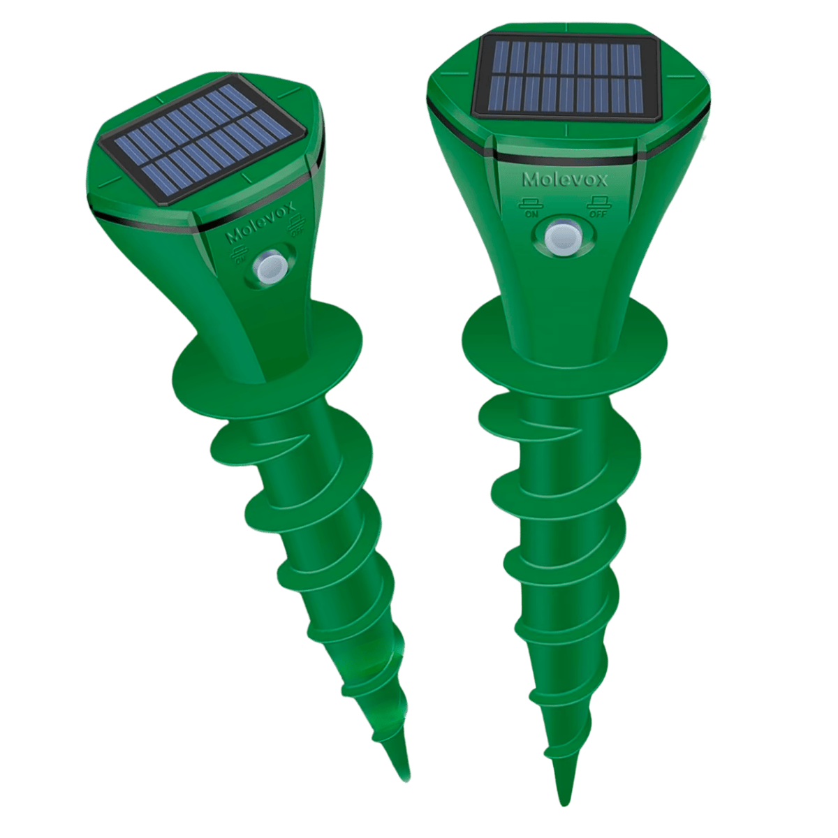 Solar Ground Repellent for Moles, Gophers, Snakes & Burrowing Rodents (2-Pack)