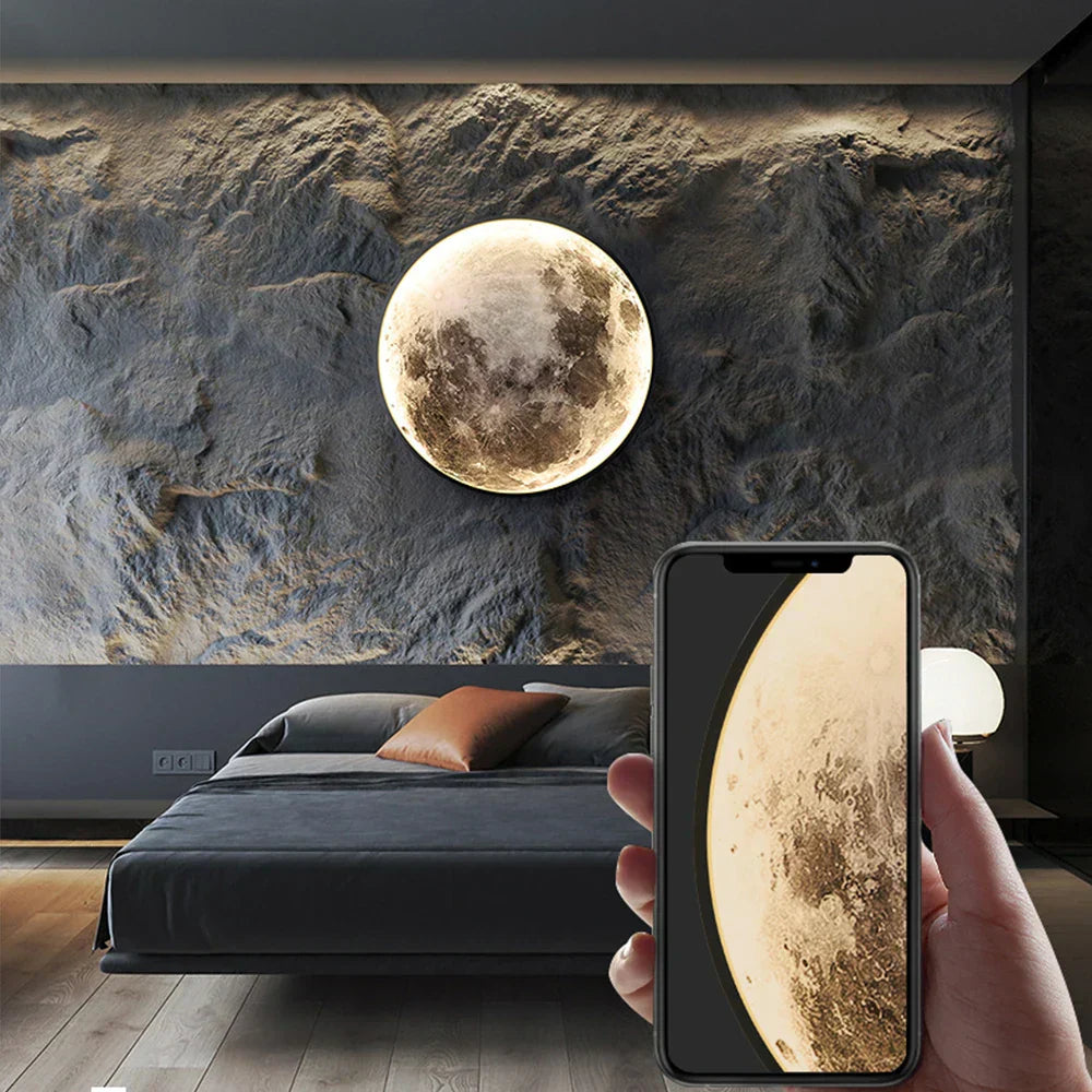 SeleneGlow LED Mond Wandlampe für Schlafzimmer Akzent Dekor
