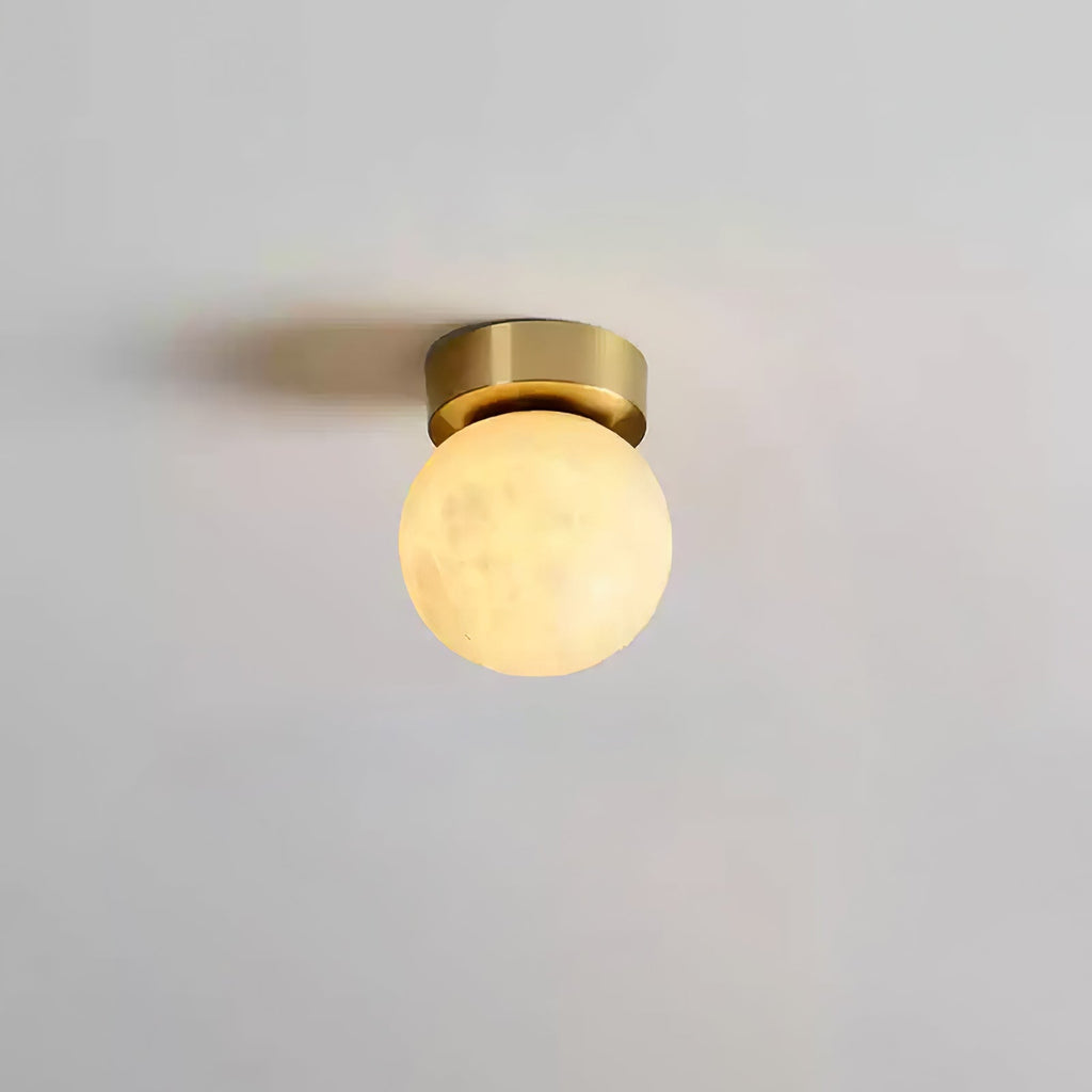 AureliaGlow | Alabast Oval Loftlampe til Himmelsk Glød