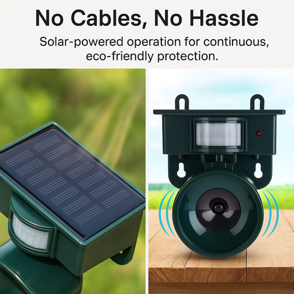 AeroGuard Pro Udendørs Bevægelsesaktiveret Fuglafskrækkende Med Sonic Skræmmer