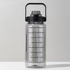 Botella de hidratación de 2L con marcas de tiempo, a prueba de fugas y ecológica