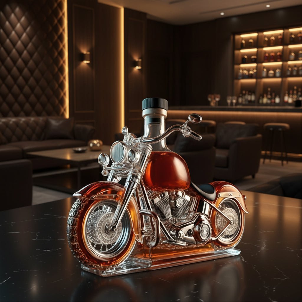 V-Twin Motorcycle Crafted Whiskey Decanter For Home Bar