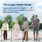 ストライドフレックス 折りたたみ式 LED 歩行用杖