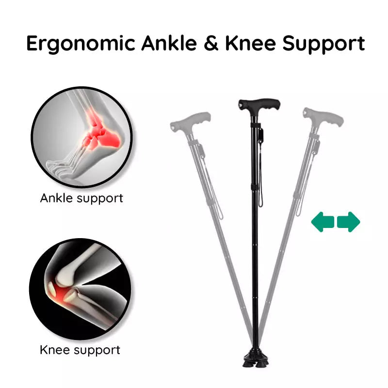 ストライドフレックス 折りたたみ式 LED 歩行用杖