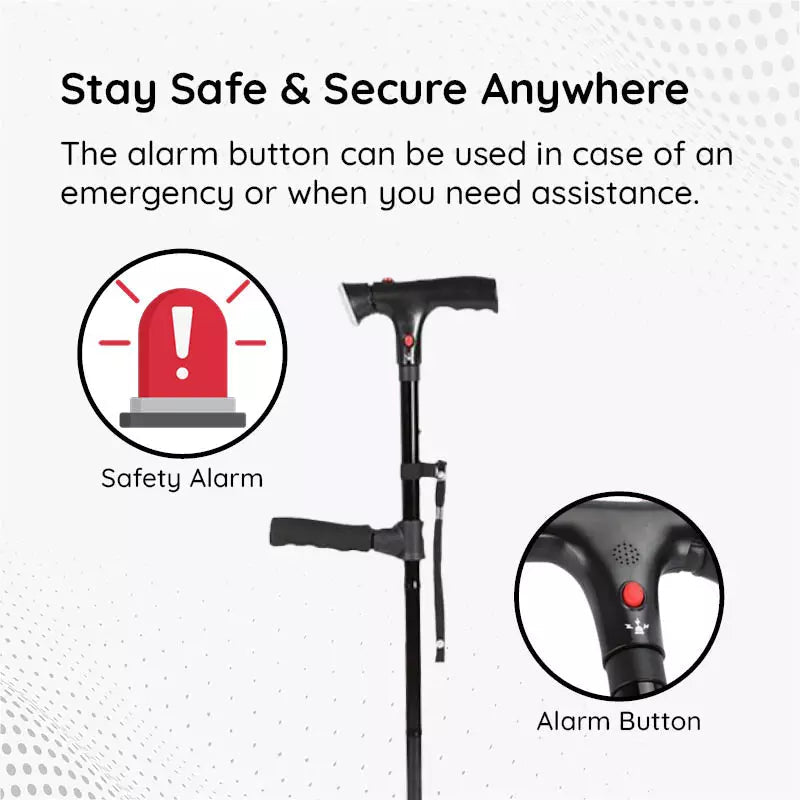 ストライドフレックス 折りたたみ式 LED 歩行用杖