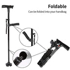 LED Light Foldable Walking Cane For Seniors Daily Use