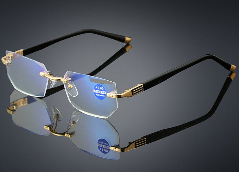 VisionPlus No Line Multifocal Reading Glasses With Anti Blue Light For Screen Users