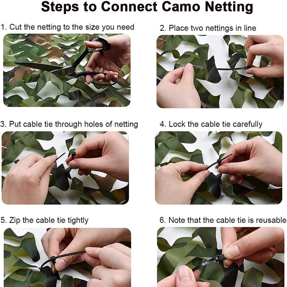 Camouflage net with realistic leaf design for outdoor use
