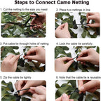 Camouflage net with realistic leaf design for outdoor use
