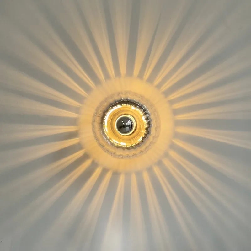 Skjold Nordic Bauhaus Wall Light In Glass Metal Finish