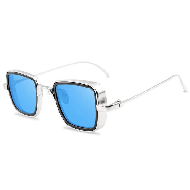 Gafas de sol cuadradas retro Aurex con montura dorada y protección UV400