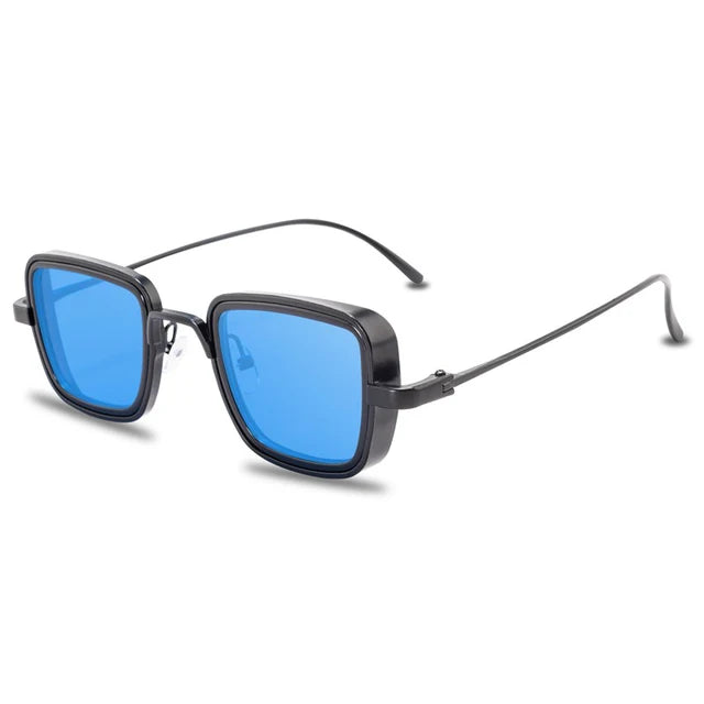 Gafas de sol cuadradas retro Aurex con montura dorada y protección UV400