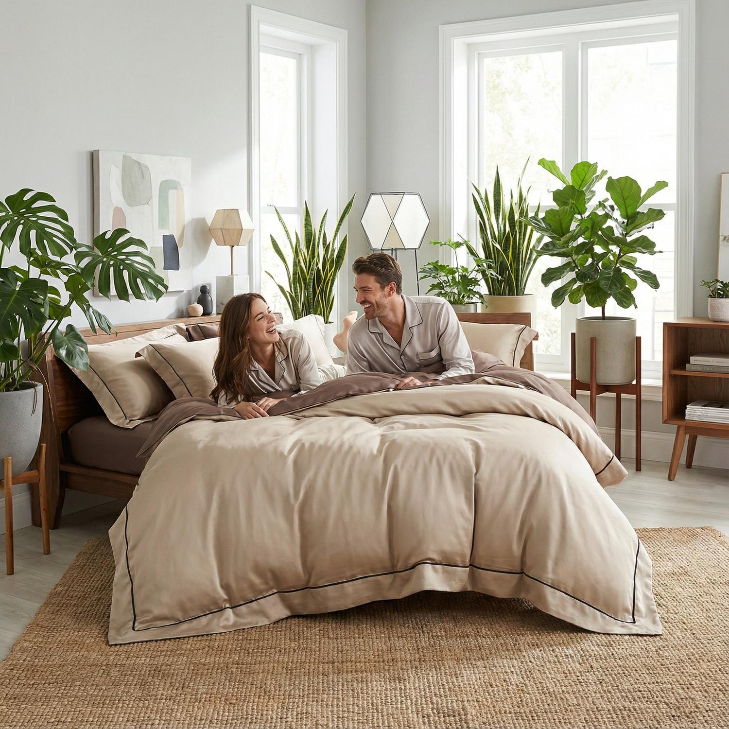 Pariser Nat Sengetøjssæt med Silkeagtige Langfibret Bomuldsdynebetræk