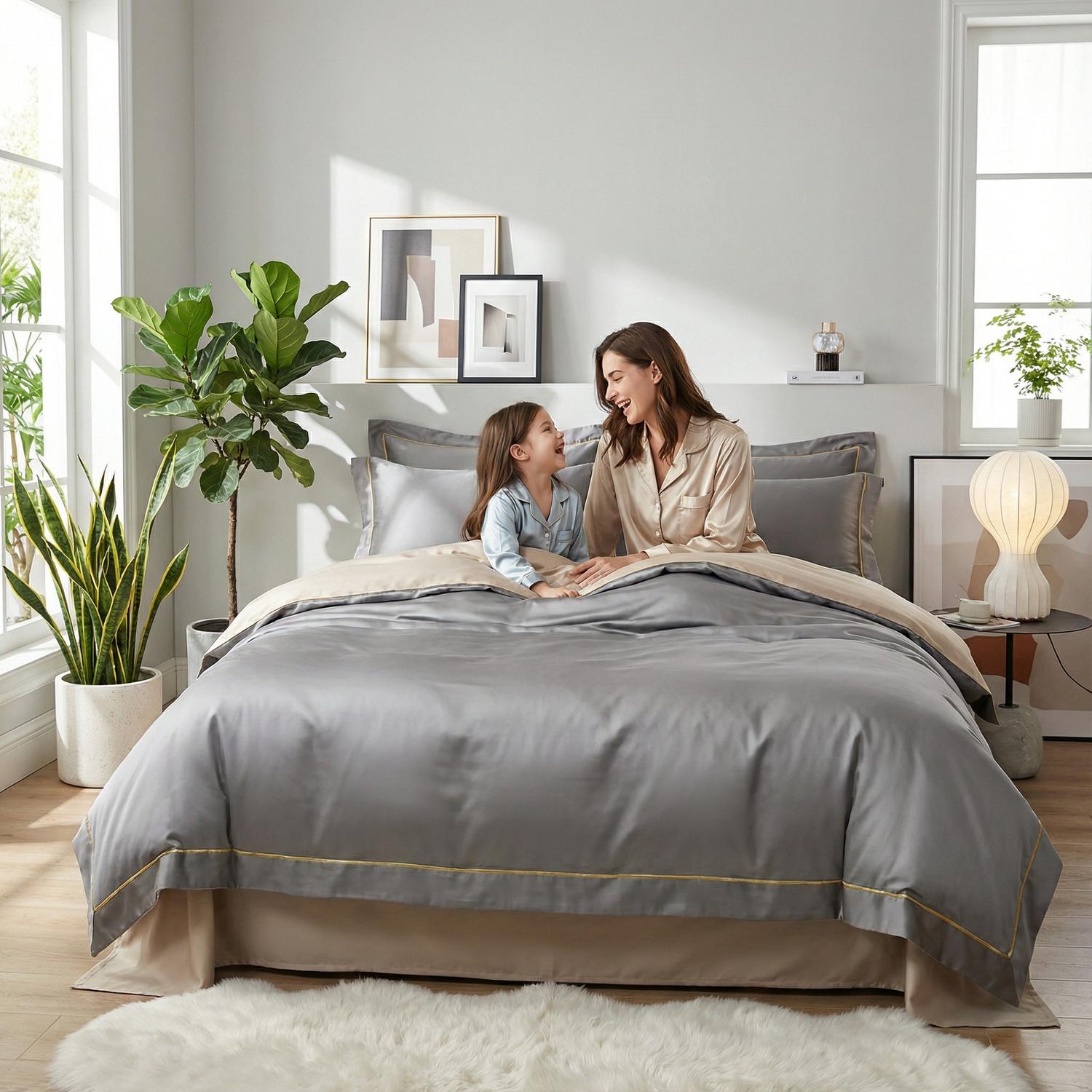 Pariser Nat Sengetøjssæt med Silkeagtige Langfibret Bomuldsdynebetræk