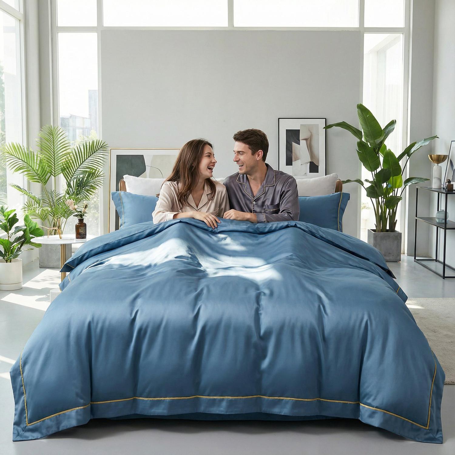 Pariser Nat Sengetøjssæt med Silkeagtige Langfibret Bomuldsdynebetræk