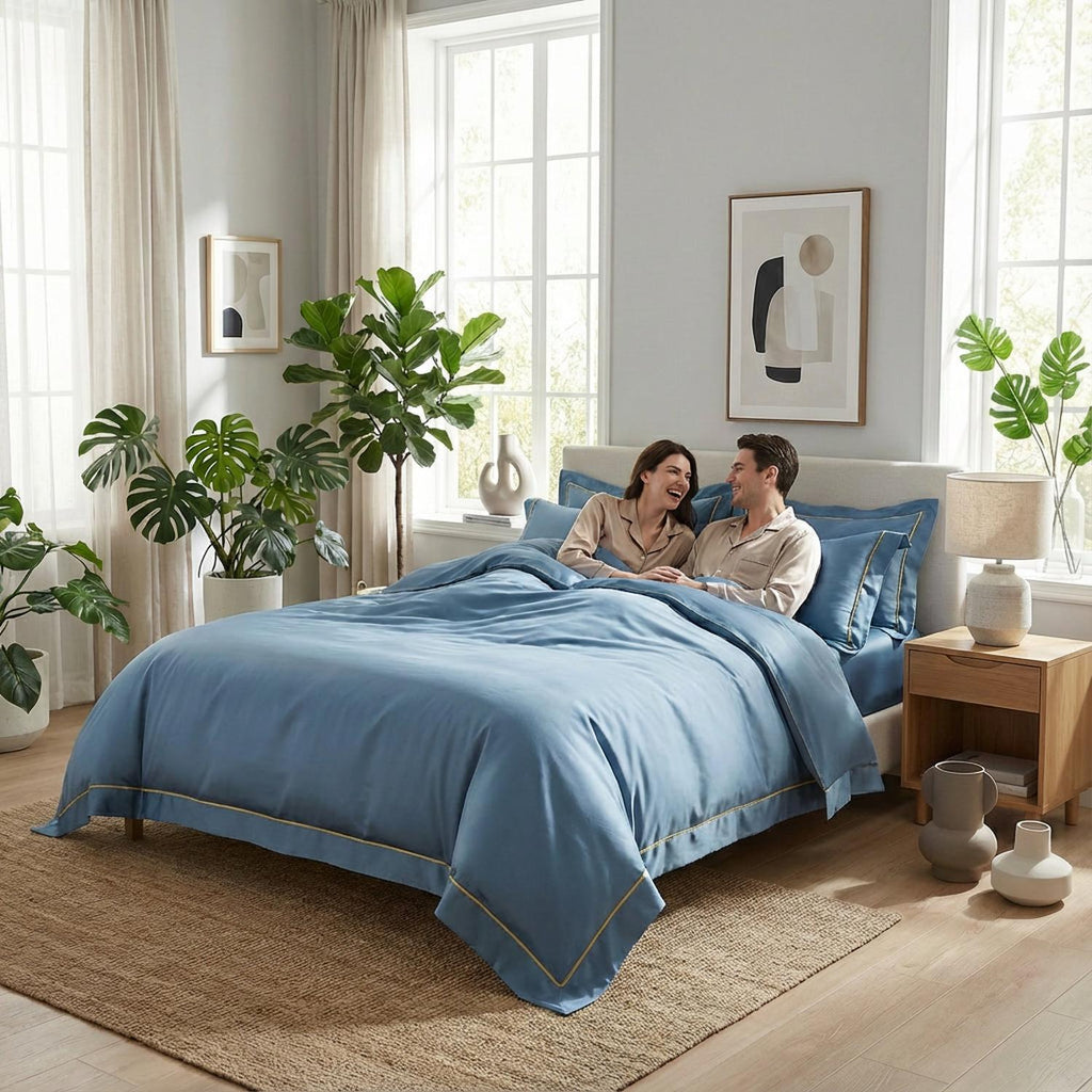 Pariser Nat Sengetøjssæt med Silkeagtige Langfibret Bomuldsdynebetræk