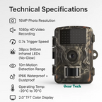 AstraGuard Night Vision Wildlife Camera Pro 16MP/1080P