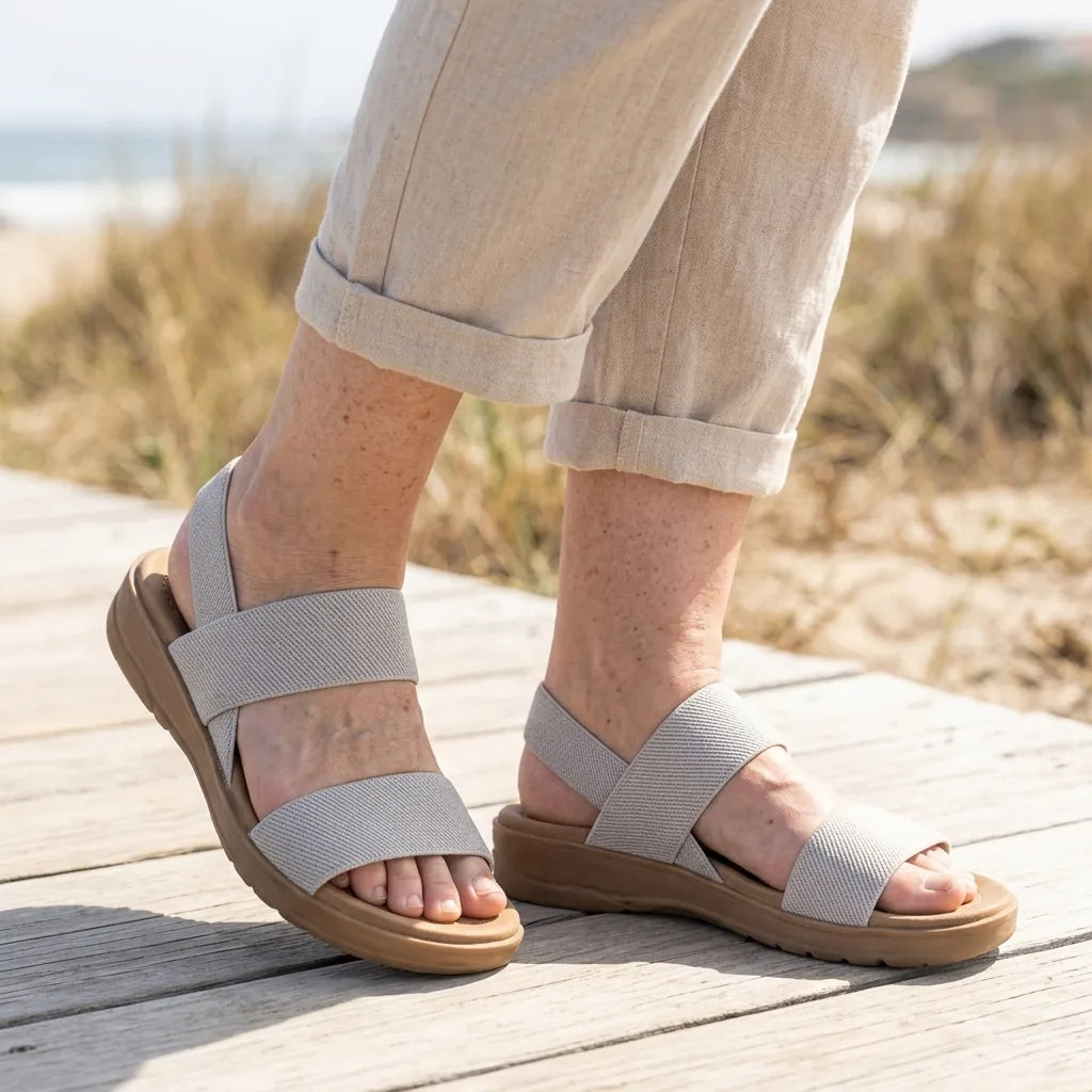 Pružné elastické sandály – lehké nazouvací boty na chůzi a cestování