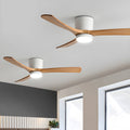 Everwood Nordic Wood Finish Ceiling Fan With LED Light, 42-Inch Or 48-Inch