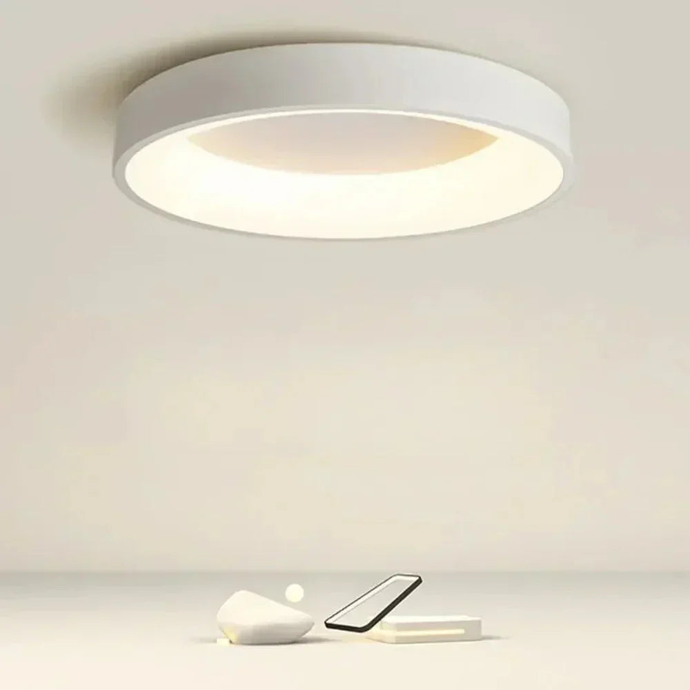 Nordic Round LED Ceiling Light With Remote Control For Energy Efficient Modern Homes