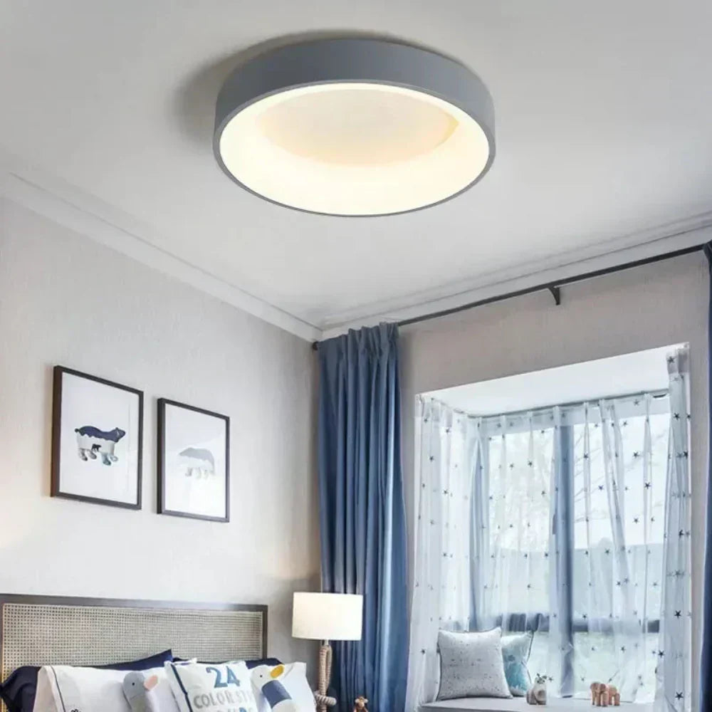 Nordic Round LED Ceiling Light With Remote Control For Energy Efficient Modern Homes