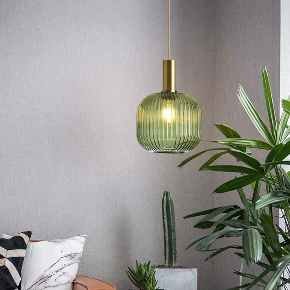 Nordic Fluted Glass Pendant Lamp for Modern Interiors