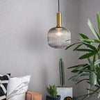 Nordic Fluted Glass Pendant Lamp for Modern Interiors