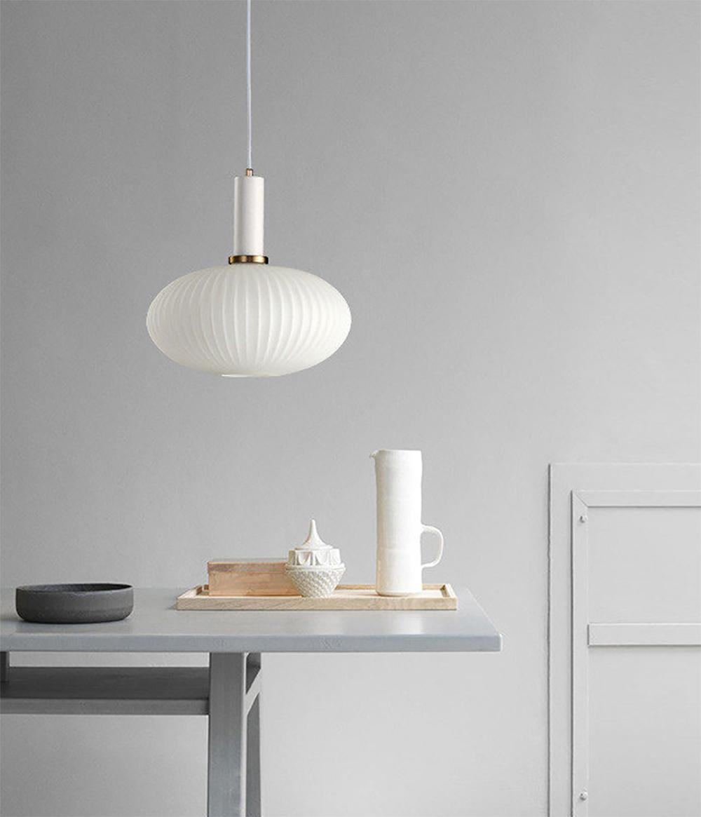 Nordic Fluted Glass Pendant Lamp for Modern Interiors