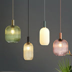 Nordic Fluted Glass Pendant Lamp for Modern Interiors