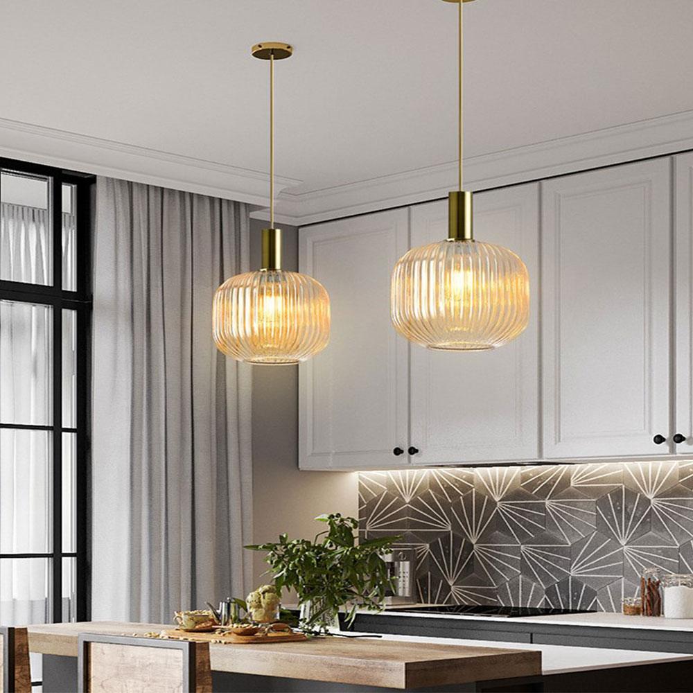 Nordic Fluted Glass Pendant Lamp for Modern Interiors