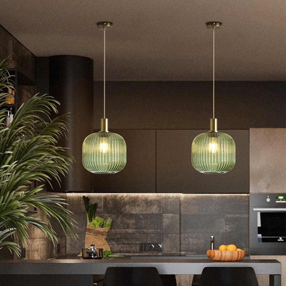 Nordic Fluted Glass Pendant Lamp for Modern Interiors
