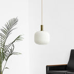 Nordic Fluted Glass Pendant Lamp for Modern Interiors