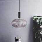 Nordic Fluted Glass Pendant Lamp for Modern Interiors
