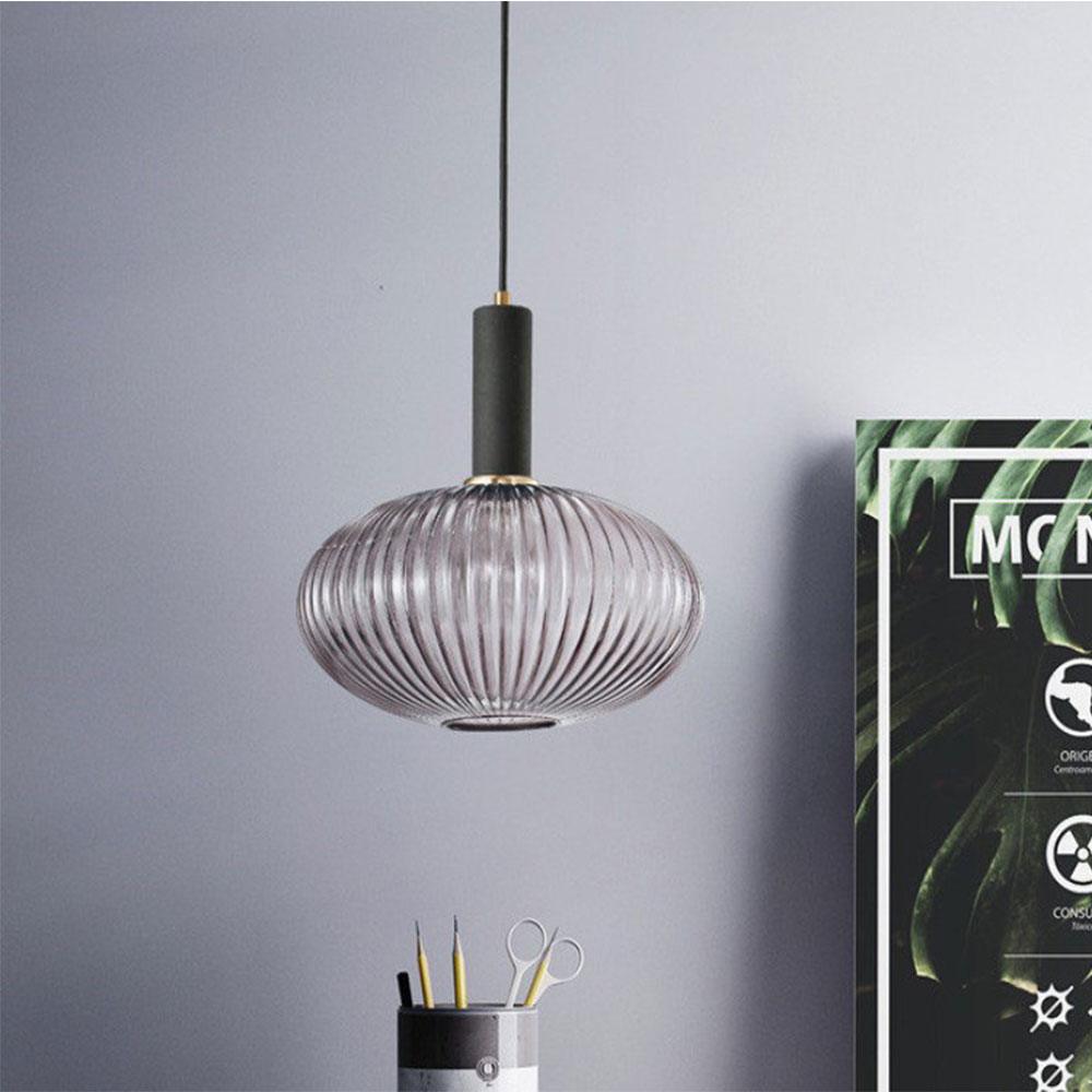 Nordic Fluted Glass Pendant Lamp for Modern Interiors