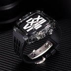 Velora V30 Glacier | Sada pro úpravu s fluoro pryžovým páskem a černým pouzdrem pro Apple Watch | Petprovac