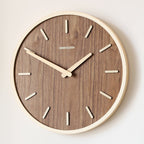 Minimalistic Quiet Wooden Wall Clock 12 Inch