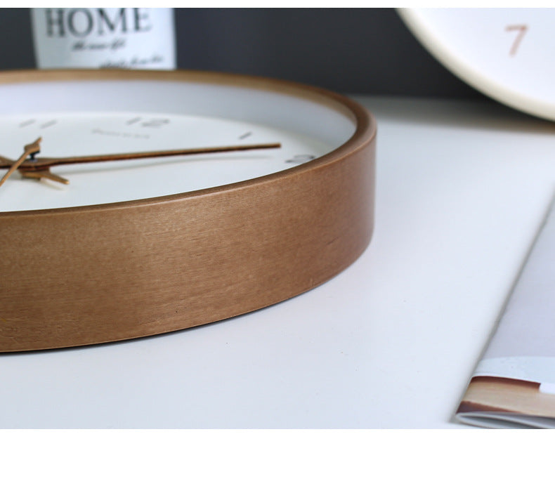 AuroraWood analog veggklokke i heltre for hjemmeinnredning