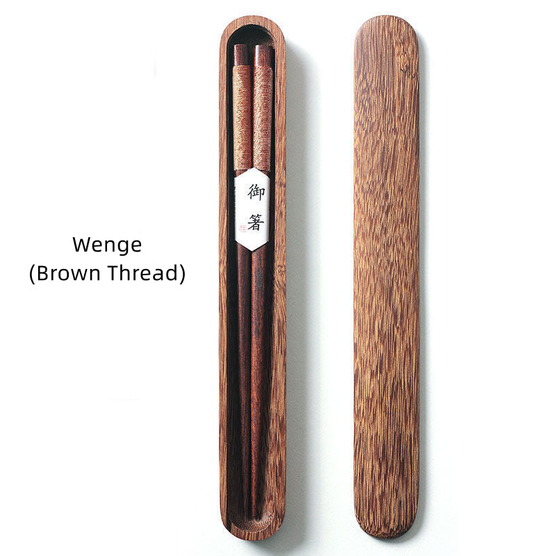 Virelle Black Walnut Chopsticks In Wooden Box With Thread