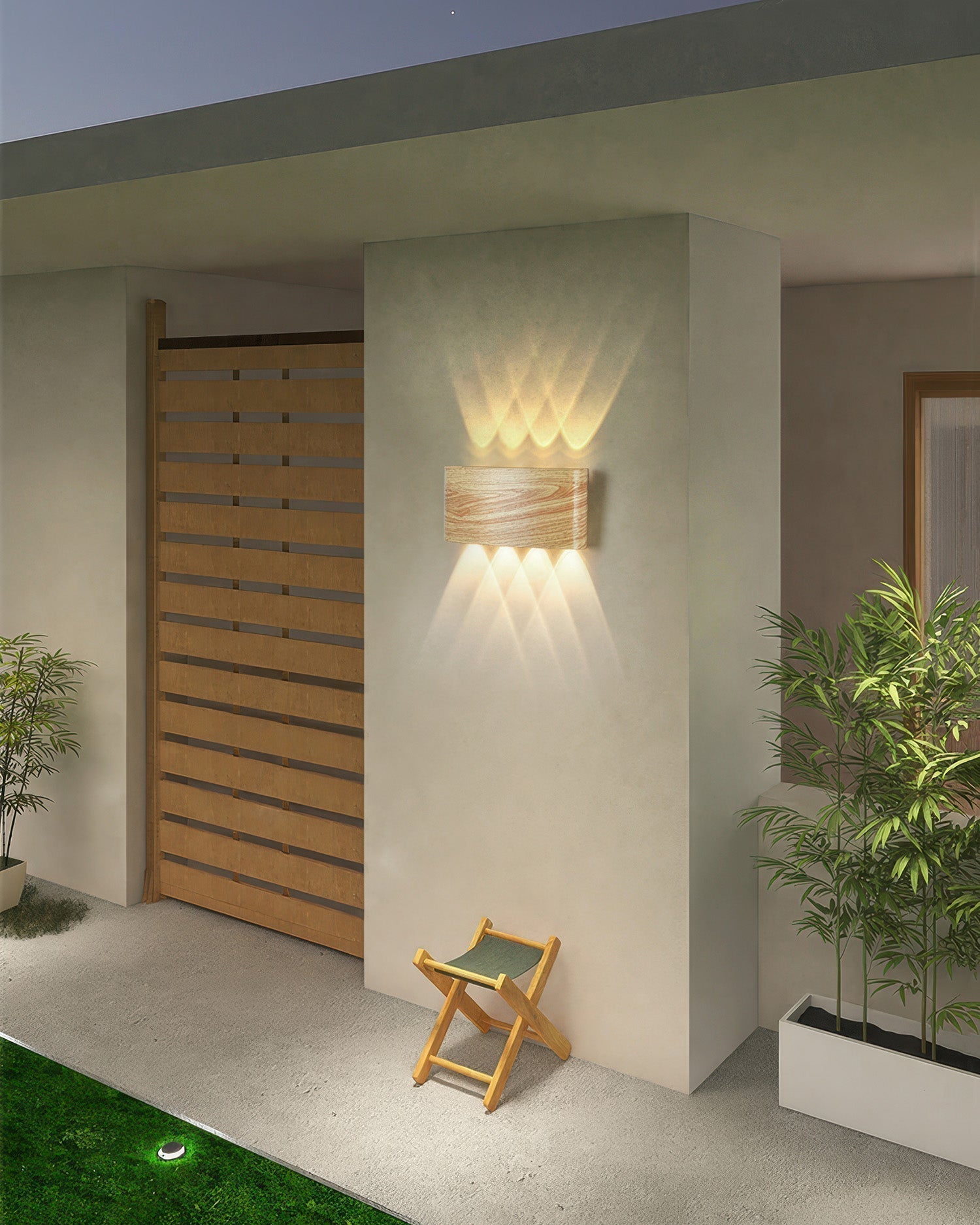 LumaVerde Woodgrain LED Outdoor Sconce Weather-Resistant