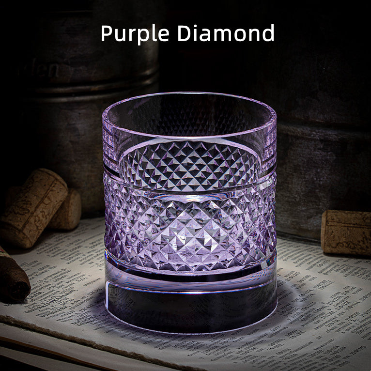 ミズミ マルチカラー ダイヤモンドパターン ウイスキーグラス 木製ボックス付き | Petprovac