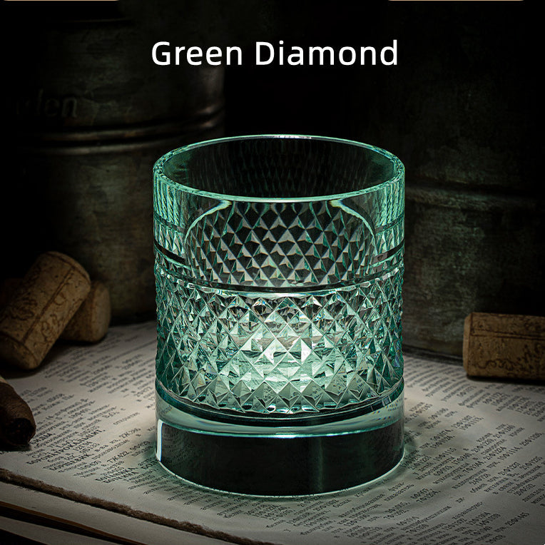 ミズミ マルチカラー ダイヤモンドパターン ウイスキーグラス 木製ボックス付き | Petprovac