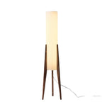 Lampu Lantai Kayu Pepejal Walnut Liora Dengan Penutup Kain Lembut